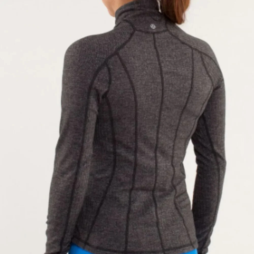 Lululemon Run: U-Turn Pullover Black / Heathered Coal size 8 - Picture 9 of 9